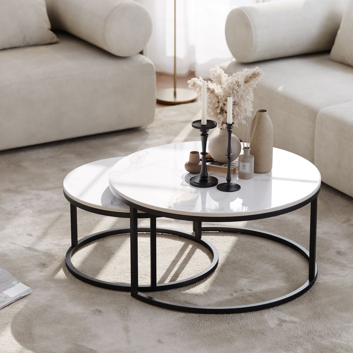 Double table basse en marbre – Élégance moderne à -45 % stock limité!! Montage + livraison gratuit!!